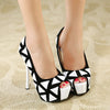 Pu Triangle Print Pump